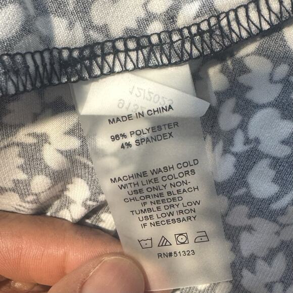 Vince Camuto Floral Crewneck Split Back Keyhole Tank Top Womens Size XL Jersey - Picture 13 of 15